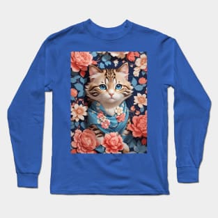 Cat in flowers Long Sleeve T-Shirt